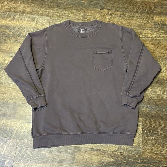 aerie Tops - Aerie Crewneck Long Sleeve Exposed Seam Oversized Sweatshirt Brown Size Small